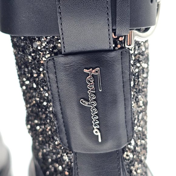 SALVATORE FERRAGAMO PARIS EMBELLISHED MOTO BOOTS - Picture 4 of 7